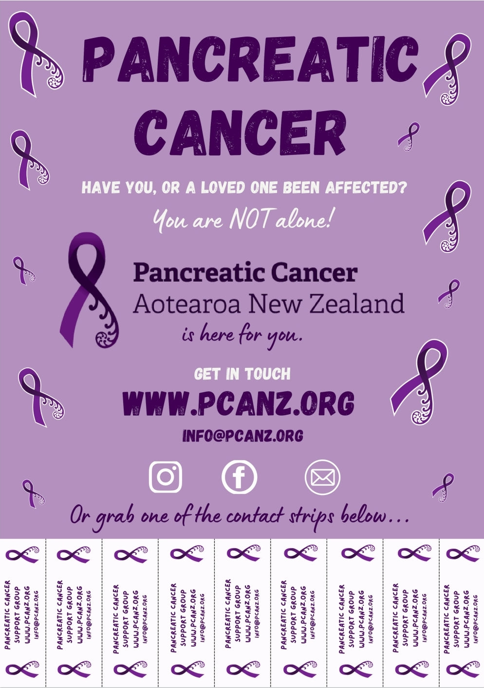 PCANZ Support Group Posters (Printed)